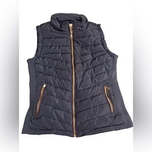 Greenlander Navy Puffer Vest with Gold Zipper XL